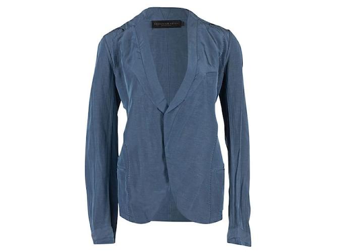Donna Karan Tailored Cardigan Blue Viscose Linen Acetate  ref.1286873