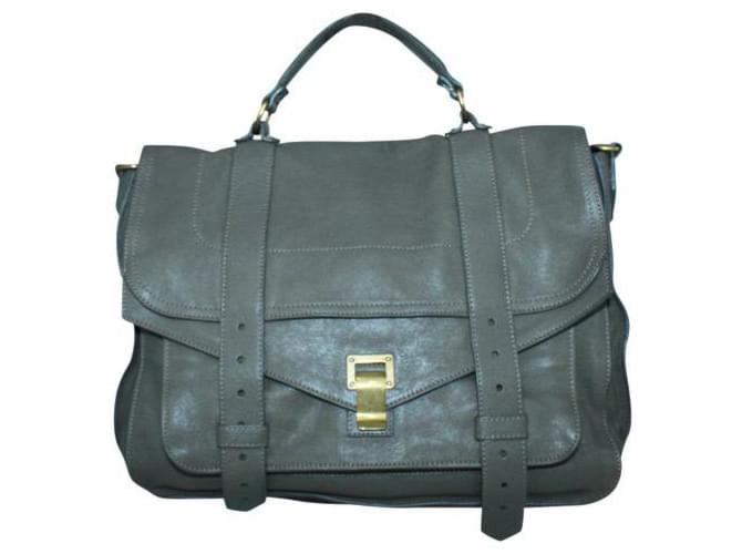 Proenza Schouler Taupe Leather PS1 Shoulder Bag Grey Lambskin  ref.1286904