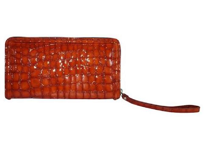 Dries Van Noten Croc Embossed Leather Zip Around Wallet  ref.1286925