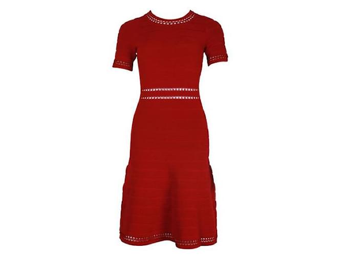 Sandro Red Mini Dress Viscose Elastane Polyamide  ref.1286938