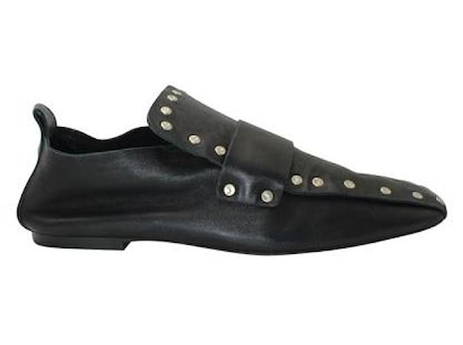 Céline Black Leather Rivet Loafers  ref.1286944