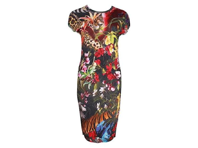 Fendi Vestido con print de flores multicolor Viscosa  ref.1286949