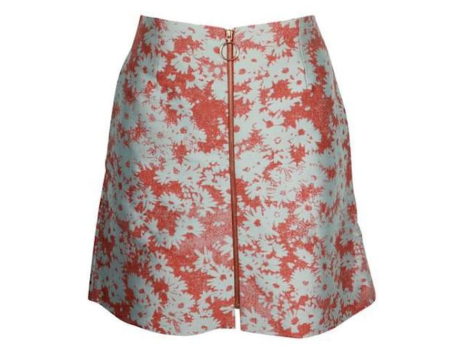 Stella Mc Cartney Red and Blue Floral Skirt Silk Cotton Polyester  ref.1286955
