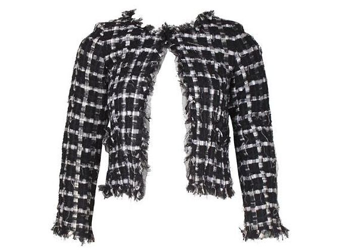 Timeless Chanel Giacca in tweed e pizzo bianco e nero