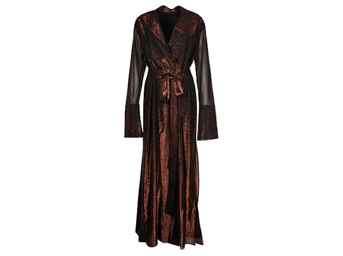Autre Marque MICHAEL LO SORDO Black Rose Gold Metallic Dress Viscose  ref.1286966