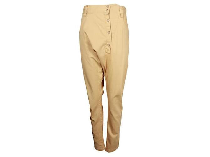 Tsumori Chisato Amarillo/Pantalones asimétricos marrones Algodón Poliuretano  ref.1286986