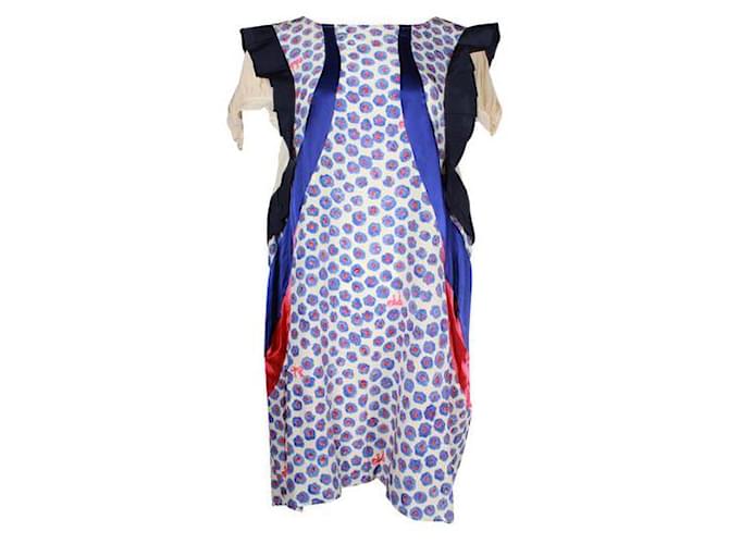 Vestido de seda patchwork multicolorido Tsumori Chisato Multicor  ref.1286988