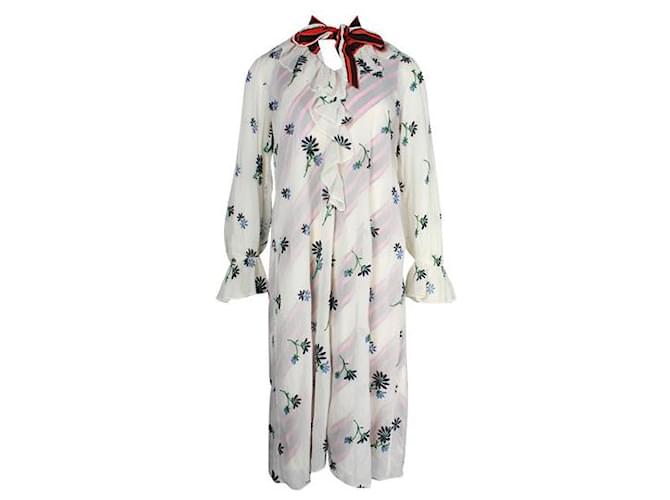 Tory Burch - Robe nuisette brodée ivoire Polyester Écru  ref.1287002