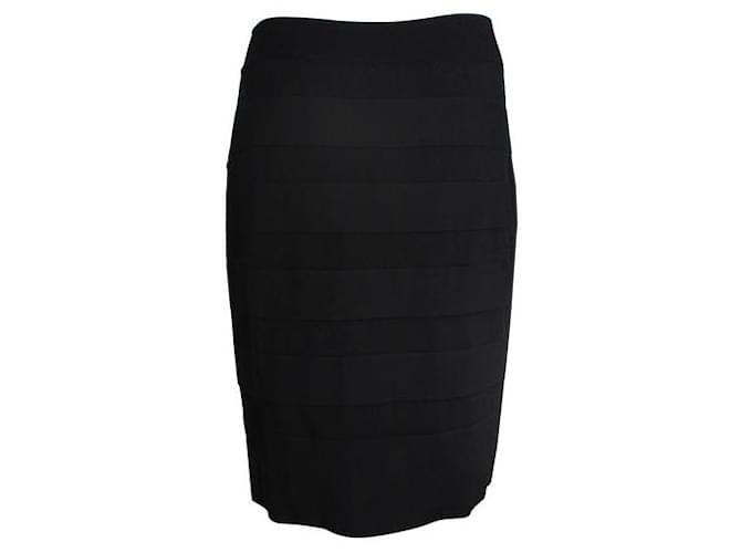 Alaïa Alaia Black Striped Mini Skirt Polyester Viscose  ref.1287003