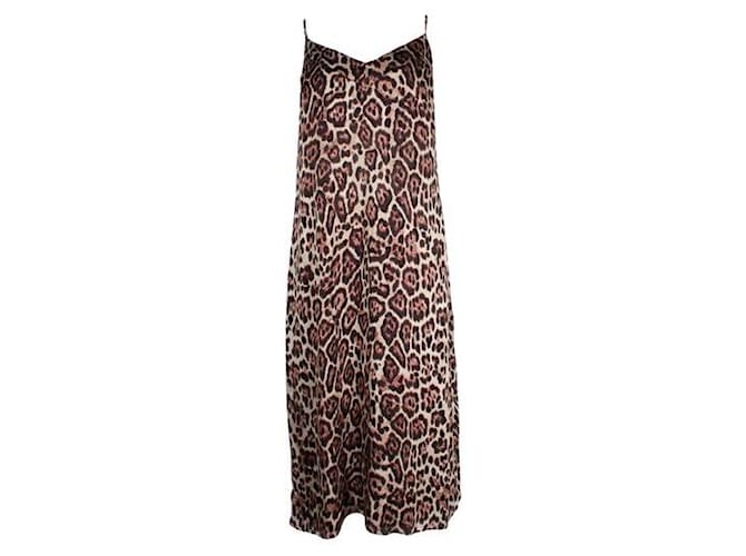 Autre Marque Zeitgenössisches Designer-Kleid mit Leopardenmuster und Spaghettiträgern Polyester  ref.1287006