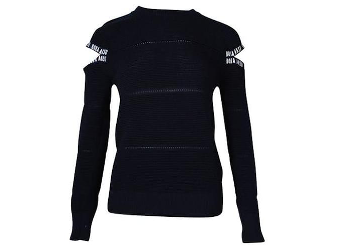 Autre Marque Contemporary Designer Navy Blue Sweater with Openings  ref.1287014