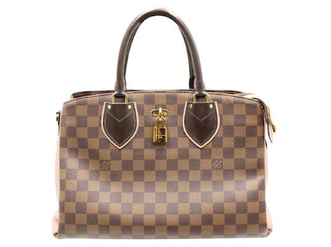 Louis Vuitton 2018 Damier Ebene Pale Pink Normandy Bag Brown Leather Cloth  ref.1287017