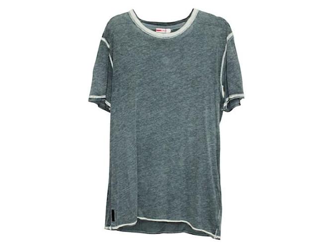 Prada Dunkelblaues T-Shirt mit Kaschmirmischung Baumwolle  ref.1287034