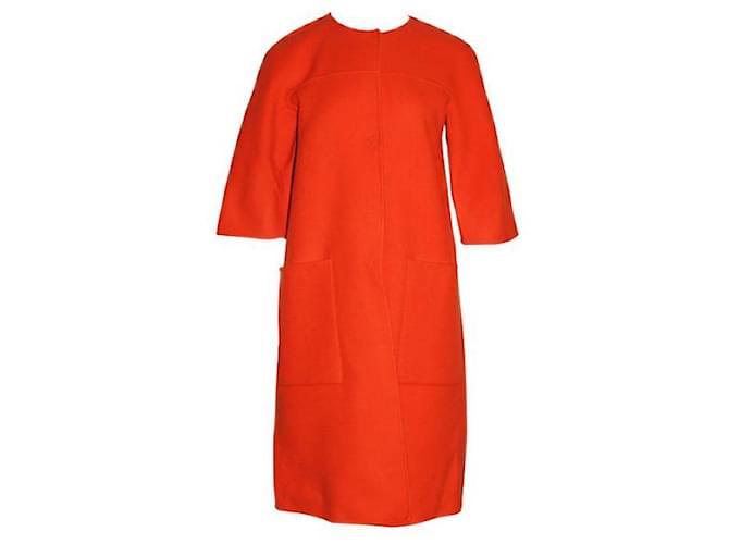 Manteau à boutonnage simple Bottega Veneta Cachemire Orange  ref.1287096