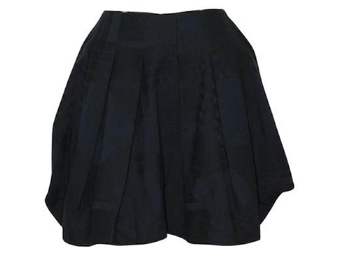 Alexander Mcqueen Blue & Black Mini Skirt Cotton Wool  ref.1287103