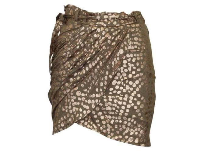 Autre Marque Mini-jupe de créateur contemporain taupe et or rose métallisé Viscose  ref.1287105