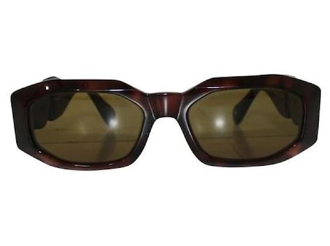 Gianni Versace gafas de sol marrones vintage Castaño Metal Plástico  ref.1287112