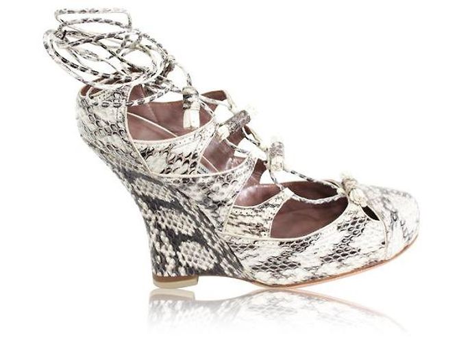TABITHA SIMMONS Water Snake Skin Wedges