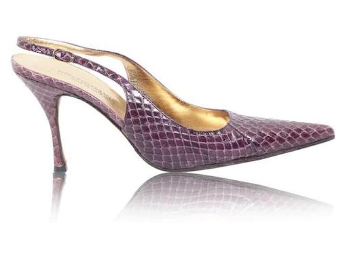 DOLCE & GABBANA Snake Skin Pointed Heels Purple  ref.1287135