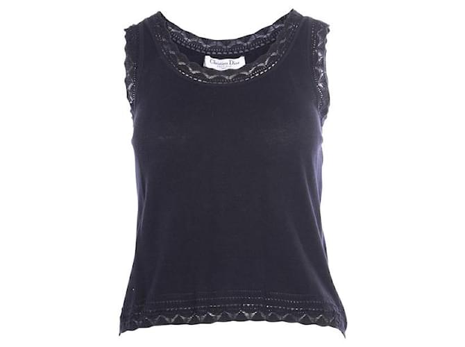 DIOR Black Knitted Top Cotton  ref.1287137