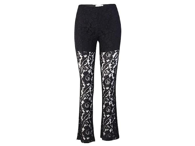 SANDRO Black Lace Pants Cotton Polyamide Rayon  ref.1287140