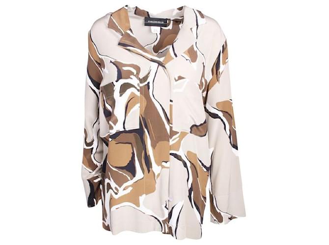 Autre Marque CONTEMPORARY DESIGNER Abstracted Oversize Front Pockets Silk Blouse Multiple colors  ref.1287146