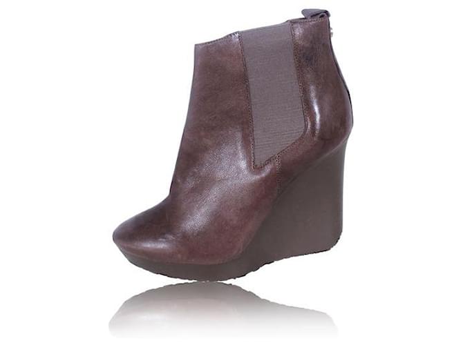JIMMY CHOO Britannia calf leather Ankle Boots Brown  ref.1287162