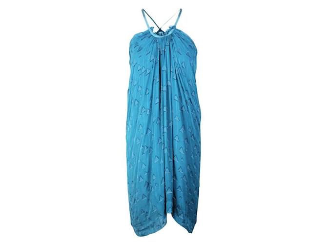 Autre Marque CONTEMPORARY DESIGNER Blue Silk Dress Viscose  ref.1287171