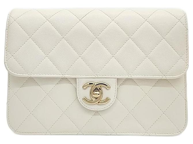 Chanel Caviar Chain Shoulder Bag White  ref.1287200