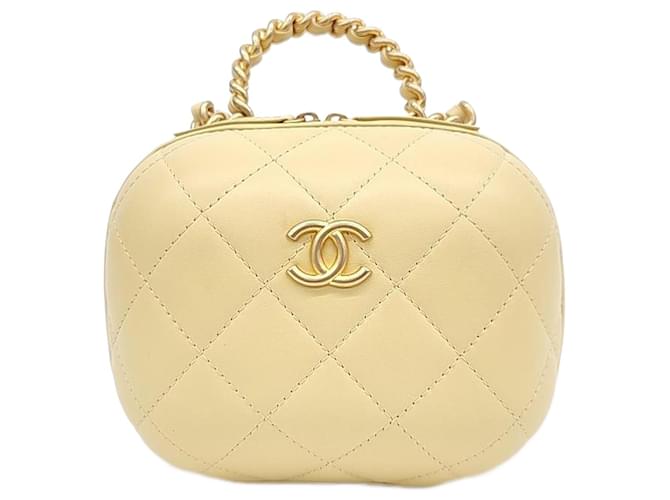 Bolso bandolera Chanel con asa superior y cadena Amarillo  ref.1287213