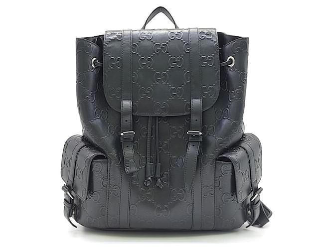 Gucci Gg Embossed Backpack (625770) Black  ref.1287229