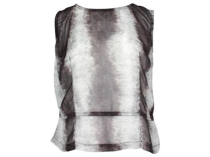Comme Des Garcons Abstract Sleeveles Sheer Top Black Polyester  ref.1287245
