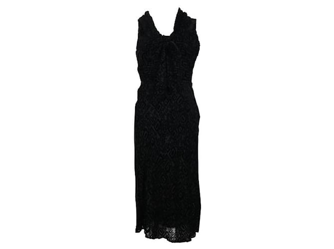 Autre Marque Zeitgenössisches Designerkleid aus schwarzem Samt mit Muster  ref.1287247