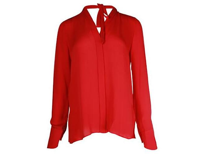 Autre Marque Camisa de seda Bellona vermelha com batom Bcbg de designer contemporâneo Vermelho  ref.1287251