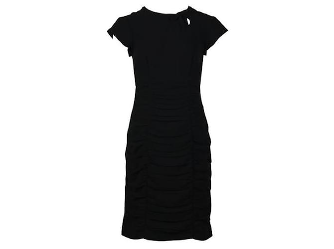 Autre Marque Contemporary Designer Black Ruched Dress Polyester  ref.1287267