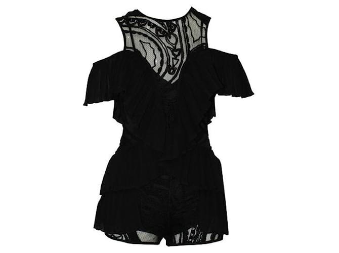 Autre Marque Contemporary Designer Black Lace Romper Polyester  ref.1287281