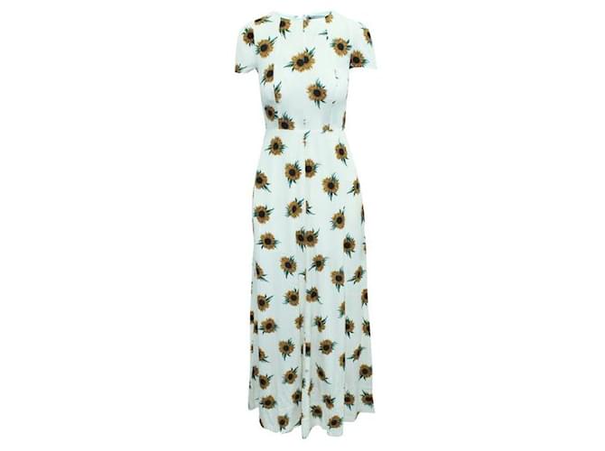 REFORMATION Maxi Cream Dress with Sunflowers Print  ref.1287320