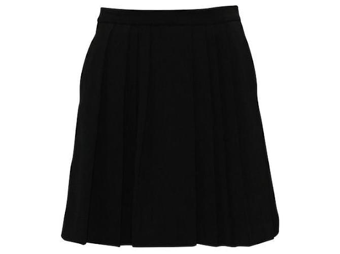 Autre Marque CONTEMPORARY DESIGNER Black Pleated Skirt Polyester Wool Elastane  ref.1287334