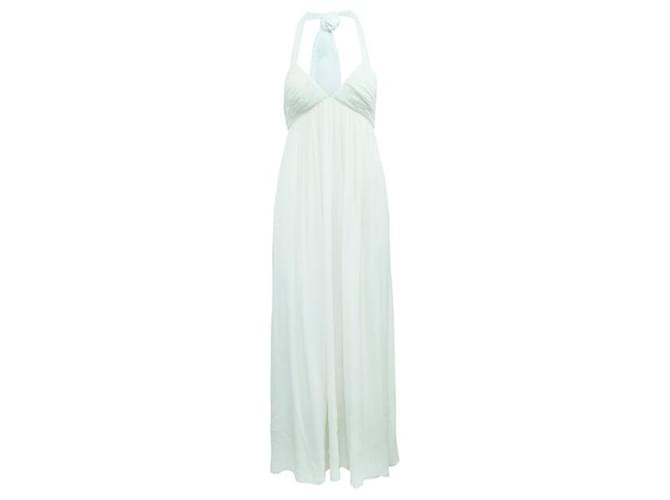Alice + Olivia Ivory Elegant Maxi Evening Dress Cream Silk  ref.1287341