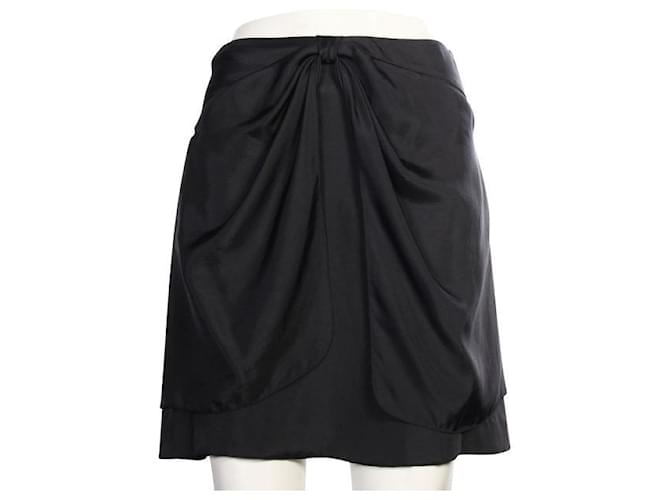 Miu Miu Knotted Skirt Black Polyester  ref.1287342