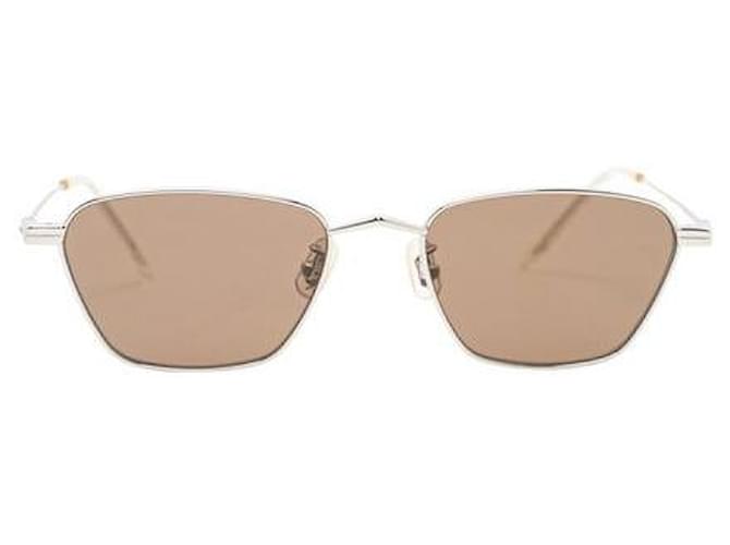 Autre Marque Contemporary Designer Bowly Square-Frame Sunglasses Brown Metal  ref.1287352
