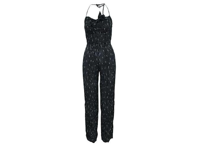 REFORMATION Black Print Jumpsuit with Bow at front  ref.1287400