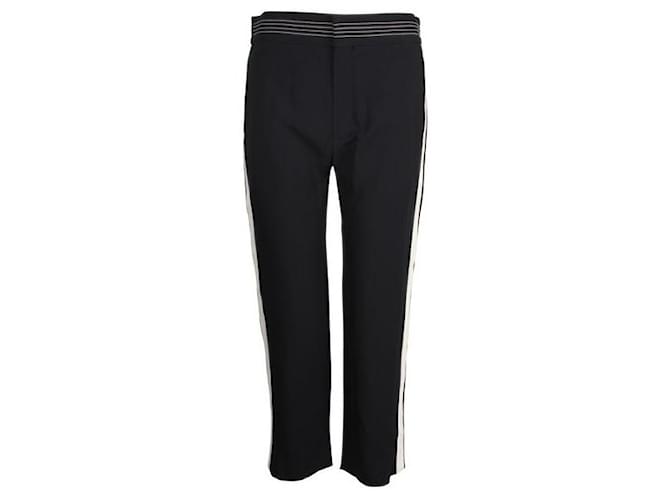 Chloé Black Pants with Side Stripes Cotton Viscose Acetate  ref.1287421