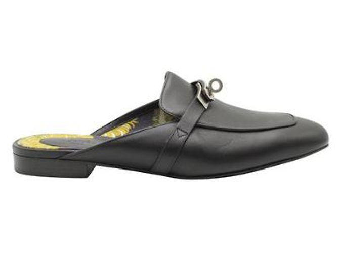 Kelly Hermès Black Oz mule with Palladium Hardware