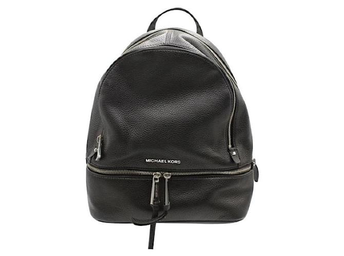 Michael Kors Rhea Zip Backpack in Black Leather  ref.1287436