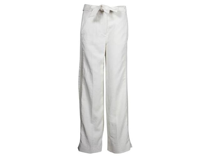 Autre Marque Ivory with Mesh Line Pant White Polyester  ref.1287448