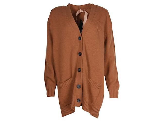 Autre Marque Brown Knit Cardigan with Star Wool  ref.1287470