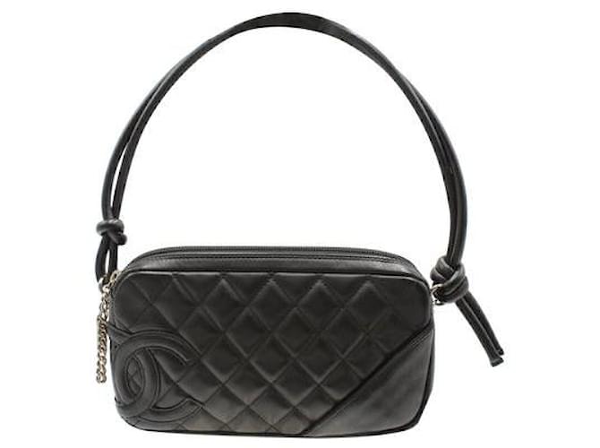 Chanel Black Calfskin Cambon Ligne Shoulder Bag Pony-style calfskin  ref.1287481