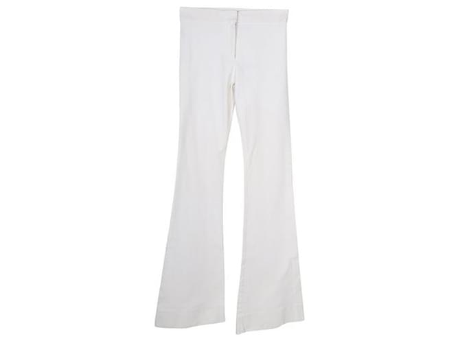 Autre Marque Contemporary Designer White Flare Legs Pants Cotton Elastane  ref.1287519