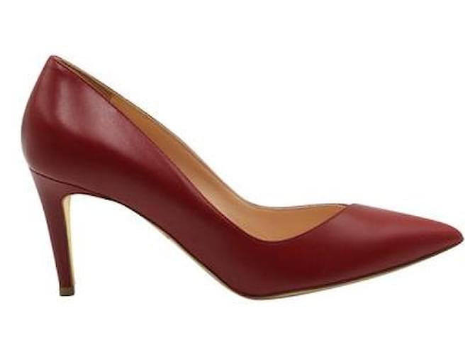 Rupert Sanderson Vista Bordeaux calf leather Heels in Burgundy Dark red  ref.1287526